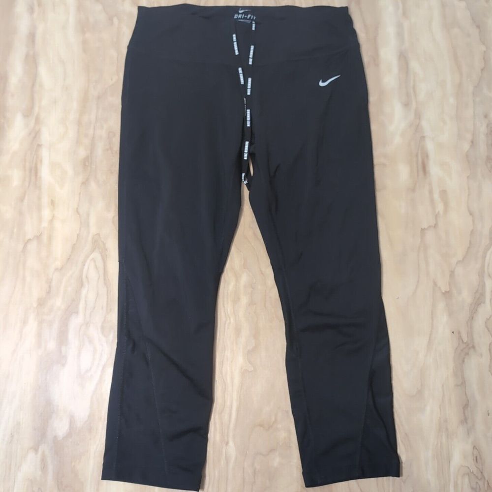 Nike Running Women's Med Dri Fit Compression Tights Running Pants Black 28x23